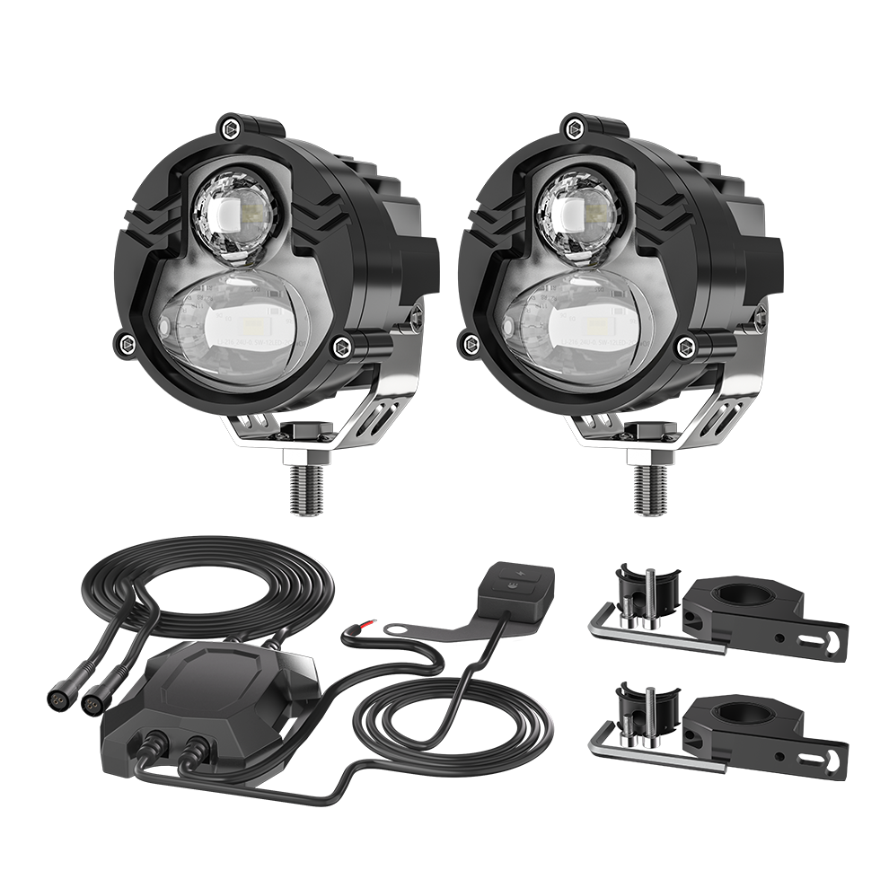 3-Inch Split-Optic Motorcycle Light Kit