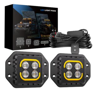 3-Inch Flush-Mount Off-Road Spot Light with Perimeter DRL
