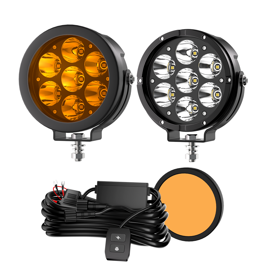 4.5-Inch Mixed-Optic Motorcycle Light Kit