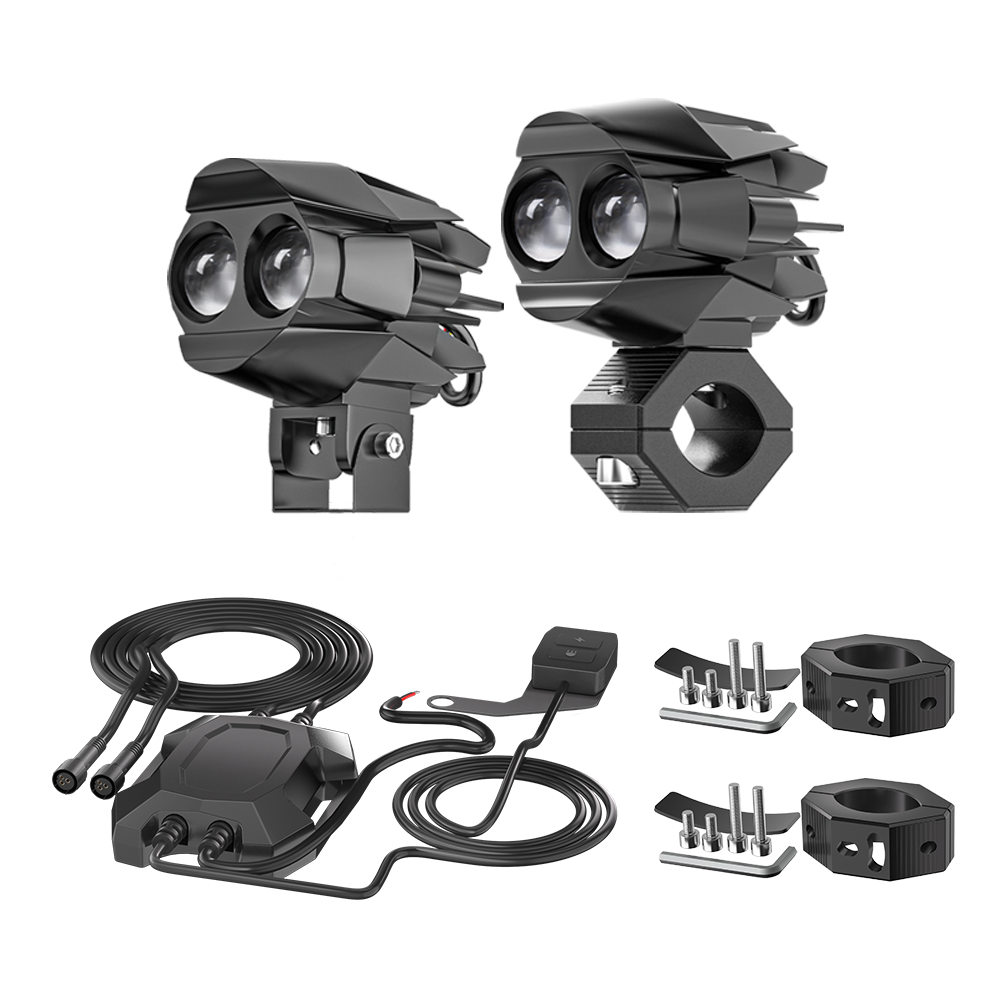 3-Inch Dual-Projector Motorcycle Light Kit