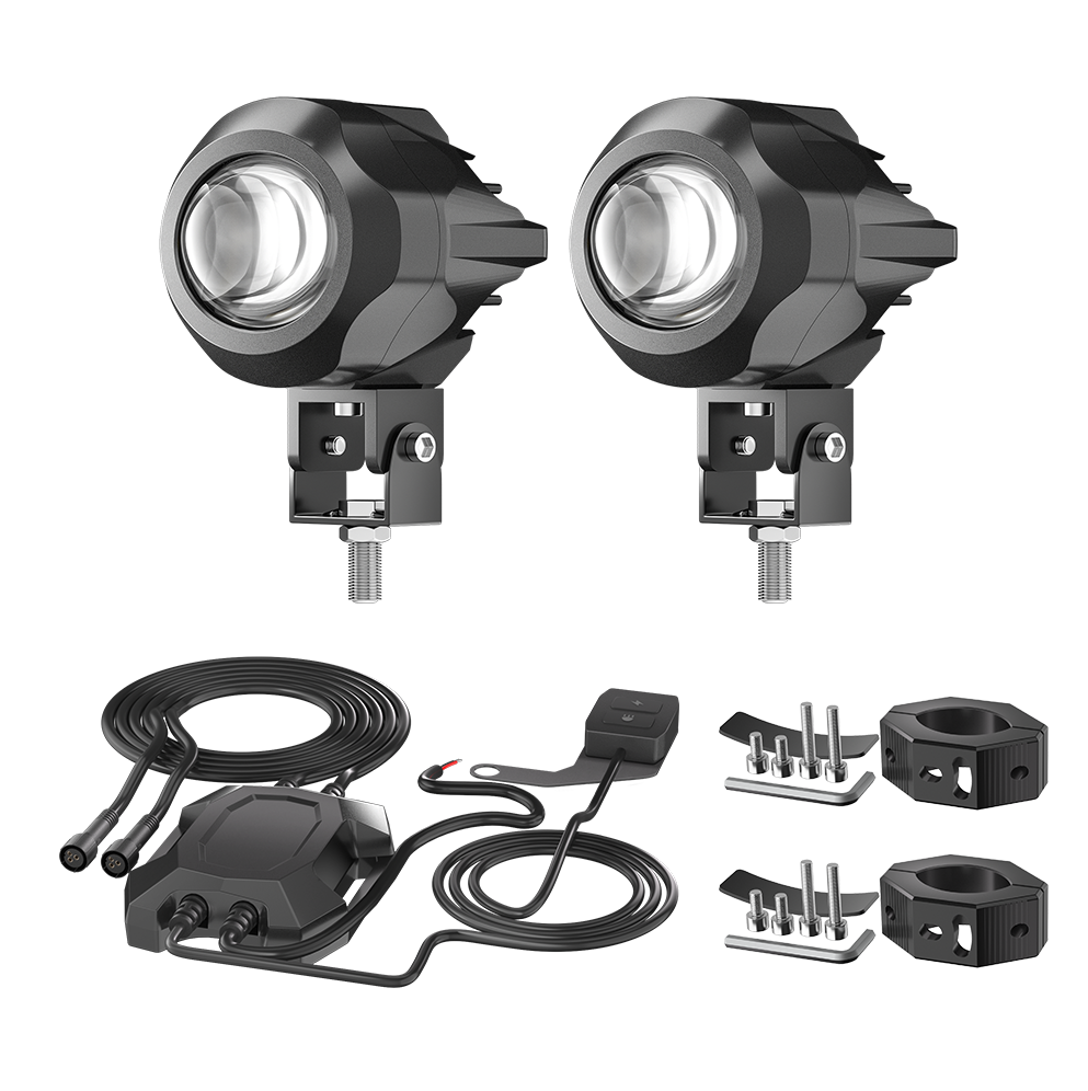 3-Inch Round Motorcycle Auxiliary Light Kit