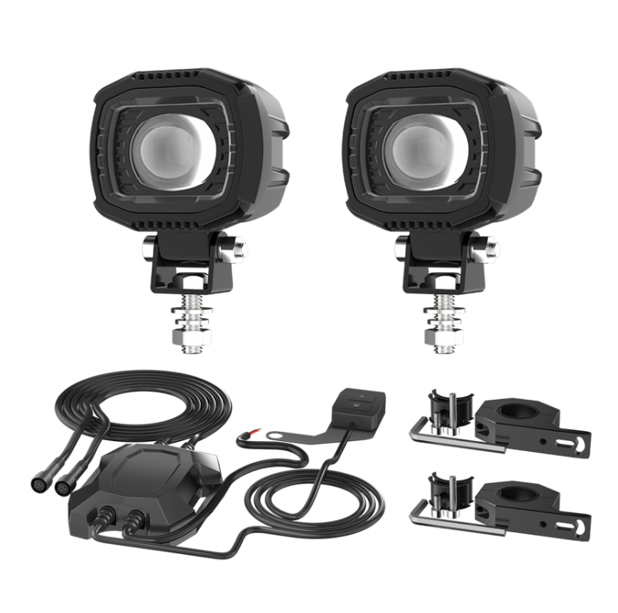 3-Inch Square Motorcycle Auxiliary Light Kit