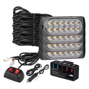 4-Piece 12-LED Manual-Switch Strobe Light Kit