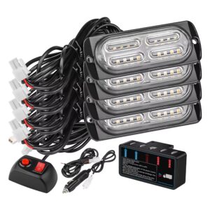 4-Piece 20-LED Manual-Switch Strobe Light Kit