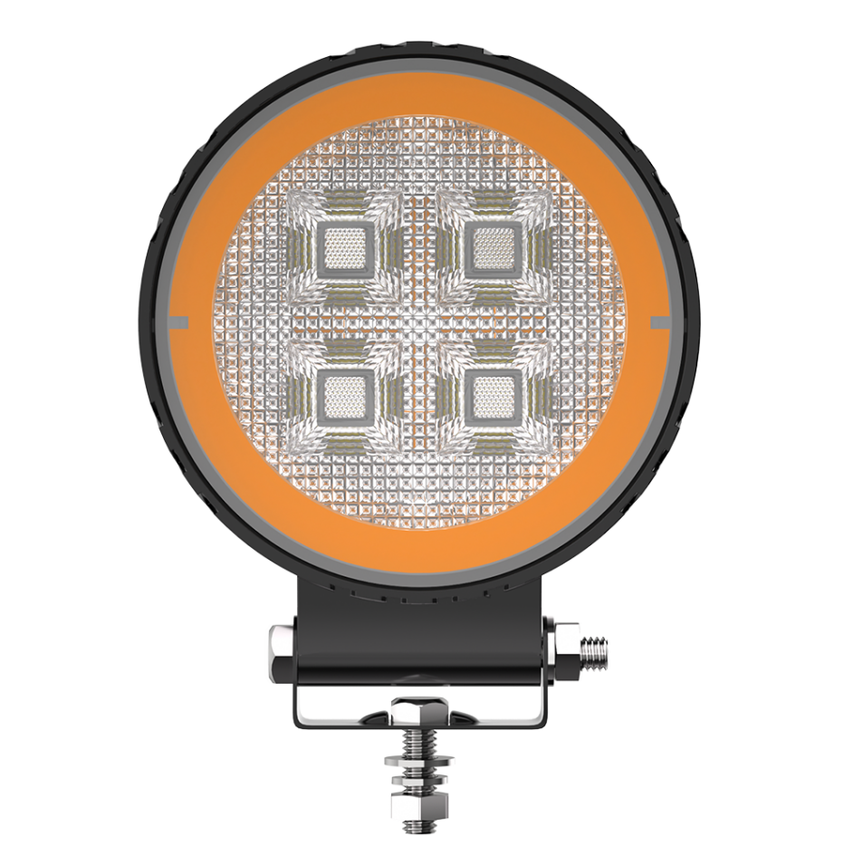 16-Cell Four-Module Amber-Ring Flood LED Work Light