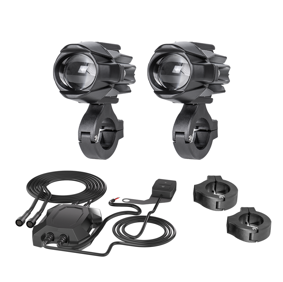 2-Inch Finned Motorcycle Auxiliary Light Kit