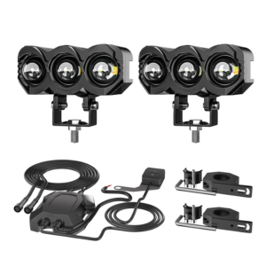 4-Inch Triple-Projector Motorcycle Light Kit