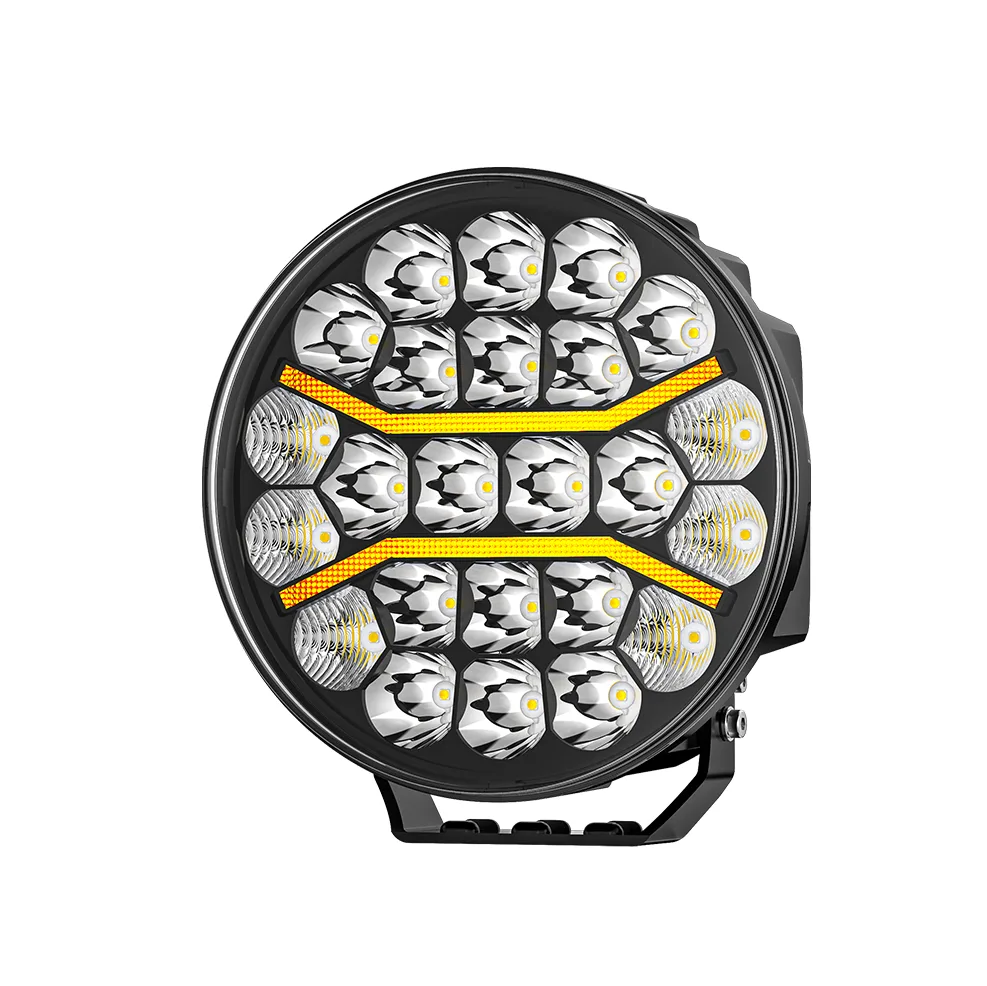 9-Inch Round Stacked-Reflector LED Driving Light with DRL