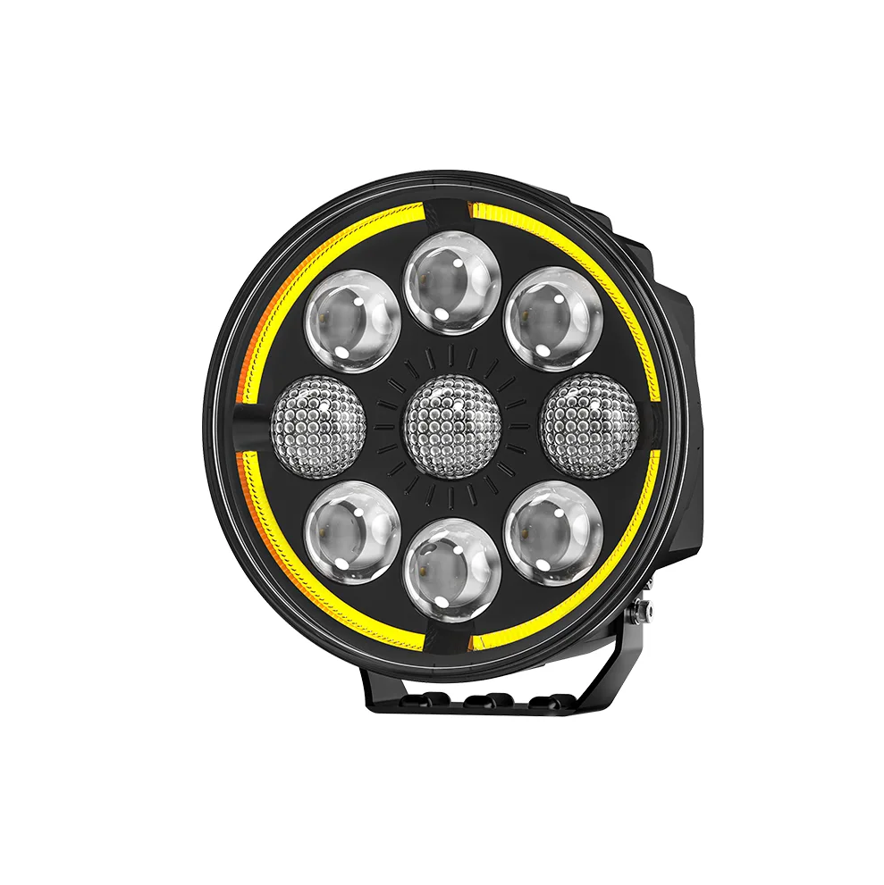 7-Inch Round Eight-Optic LED Driving Light with DRL