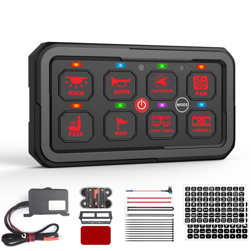 8-Gang 60A Auxiliary Switch Panel – PD05-R-8