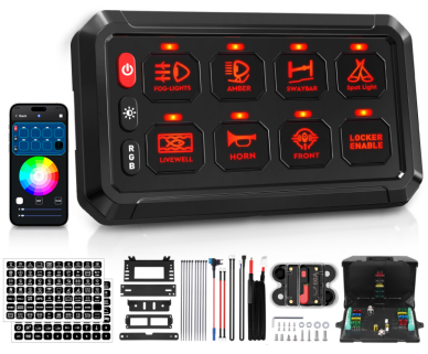 8-Gang 60A App-Control Switch Panel – P1S-APP-8