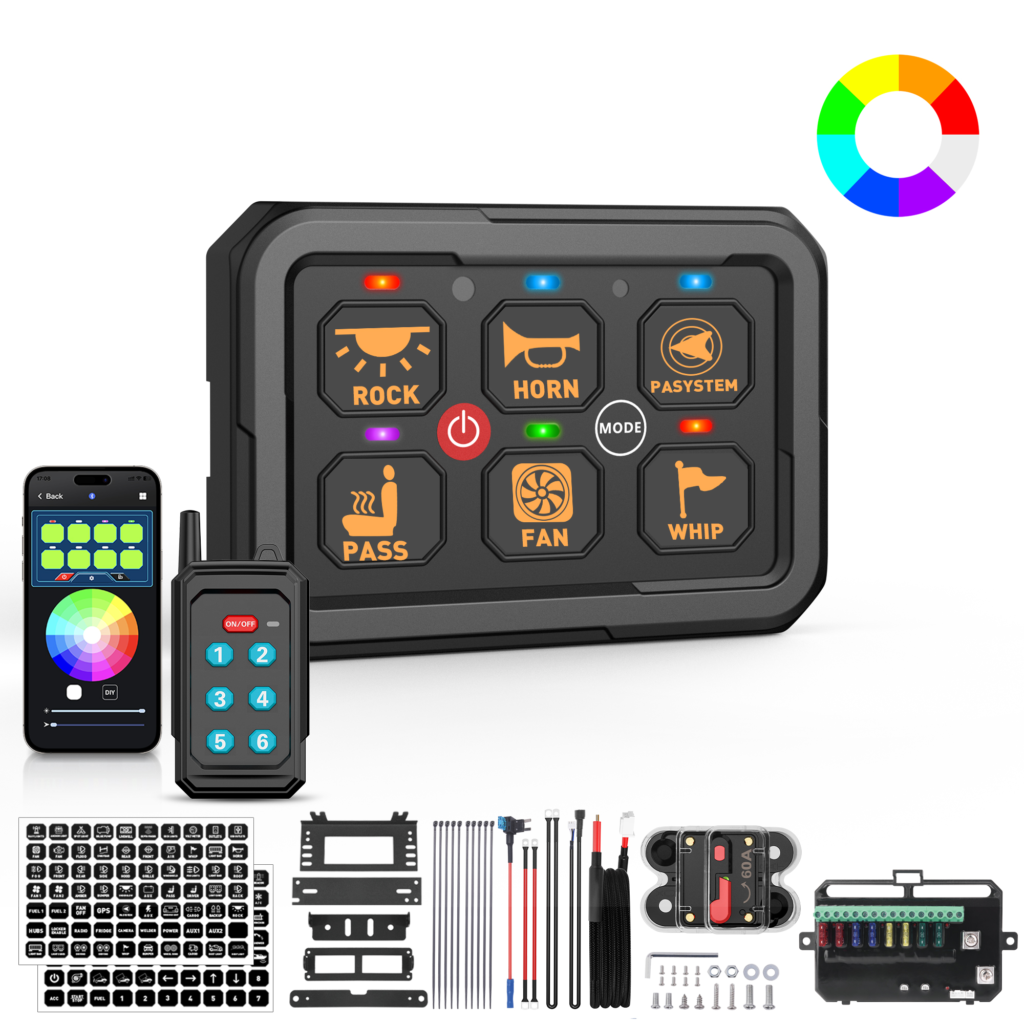 6-Gang 60A Wireless + App Switch Panel – PD05-Y-APP-6