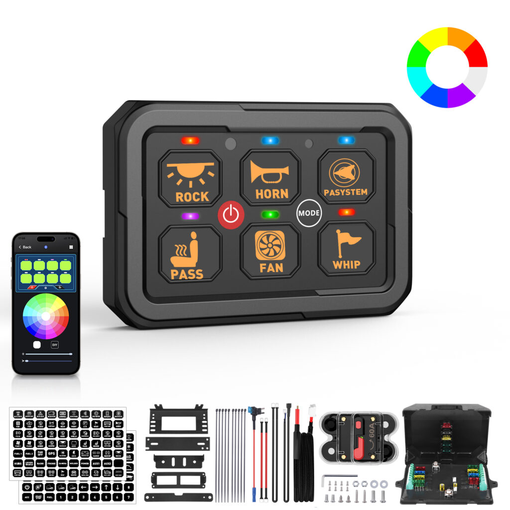 6-Gang 60A App-Control Switch Panel – PD05-APP-6