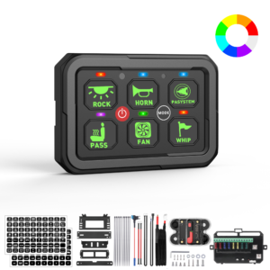 6-Gang 60A RGB Switch Panel – PD05-RGB-6