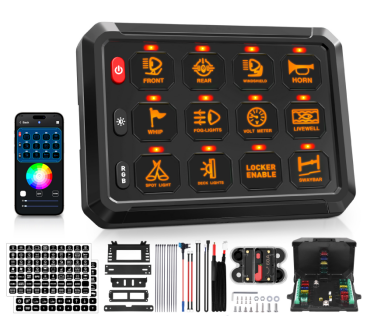 12-Gang 80A App-Control Switch Panel – P1S-APP-12