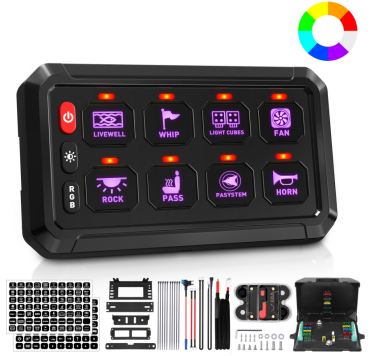 8-Gang 60A RGB Switch Panel – P1S-RGB-8