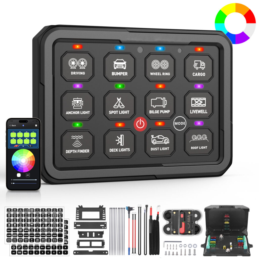 12-Gang 80A App-Control Switch Panel – PD05-APP-12