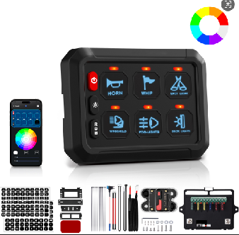 6-Gang 60A App-Control Switch Panel – P1S-APP-6