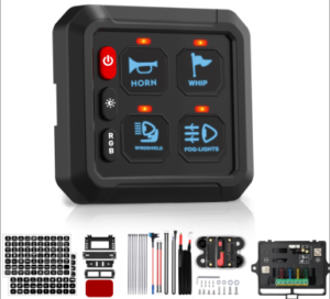 4-Gang 50A RGB Switch Panel – P1S-RGB-4