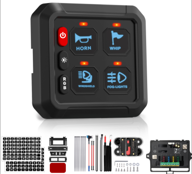 4-Gang 50A RGB Switch Panel – P1S-RGB-4