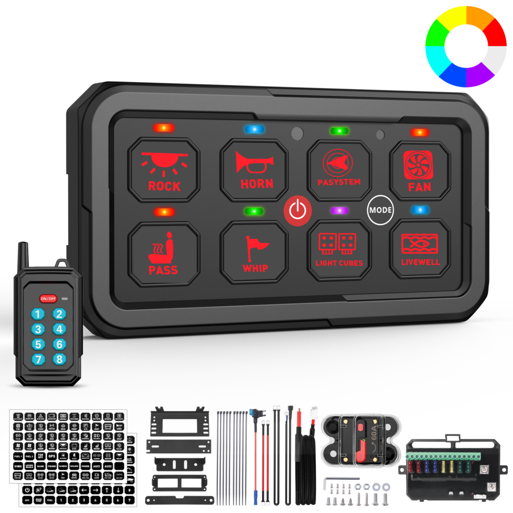 8-Gang 60A Wireless Remote Switch Panel – PD05-Y-8