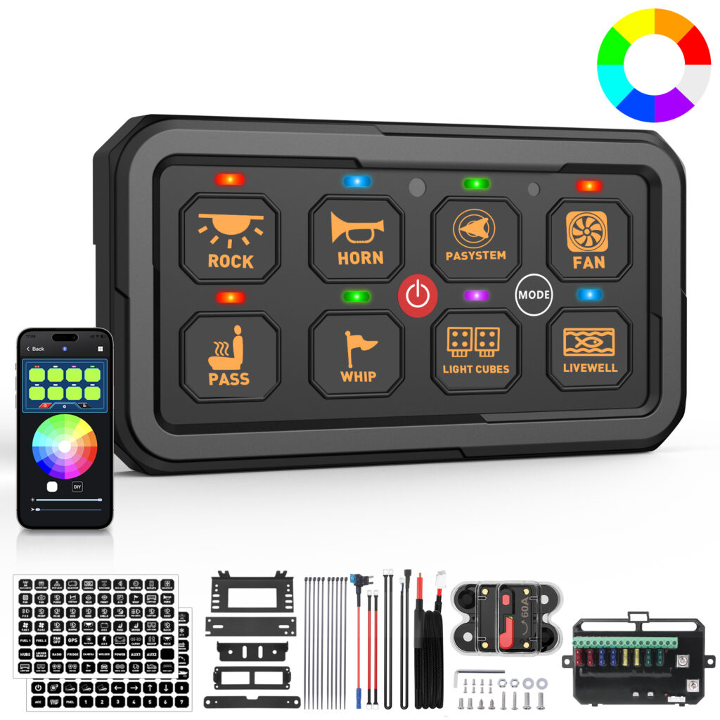 8-Gang 60A App-Control Switch Panel – PD05-APP-8