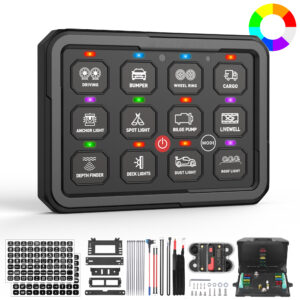 12-Gang 80A RGB Switch Panel – PD05-RGB-12
